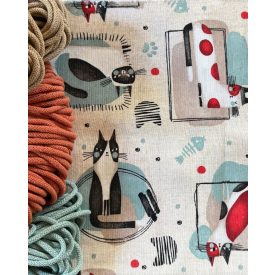   Táskabélés övtáska forma crossbodyhoz - Mintás - Cicák