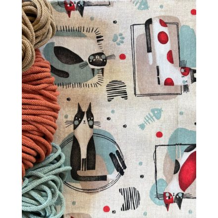 Táskabélés övtáska forma crossbodyhoz - Mintás - Cicák