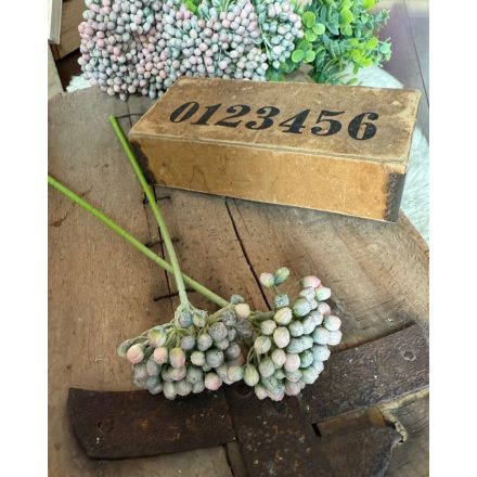 Nagybogyós ág 2 szál levelek nélkül - Krém púder halvány rózsaszín színátmenetes