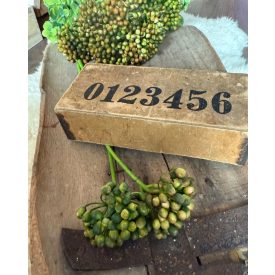   Nagybogyós ág 2 szál levelek nélkül - Sötétzold-mustár-barna színátmenetes