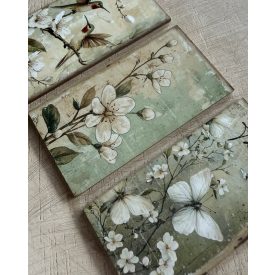 Tavaszi dekor fa táblák - Ébredés 3 db-os szettben 