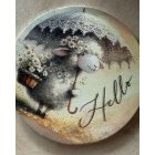 Tavaszi dekor  karton bárányos - Hello felirattal 