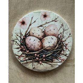 Tavaszi dekor karton -  fészek tojásokkal 