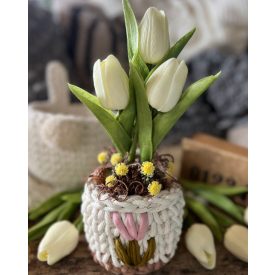 Tavaszi tulipános kaspó DIY csomag 