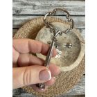 2 emeletes tálaló – horgolható fa alap szett, fém tartórúddal