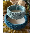 2 emeletes tálaló – horgolható fa alap szett, fém tartórúddal