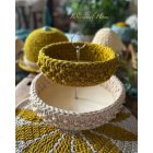 2 emeletes tálaló – horgolható fa alap szett, fém tartórúddal