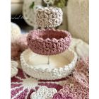 3 emeletes tálaló – horgolható fa alap szett fém tartórúddal