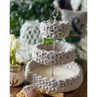 3 emeletes tálaló – horgolható fa alap szett fém tartórúddal