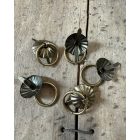 Fém akasztó 5 db szett antik réz