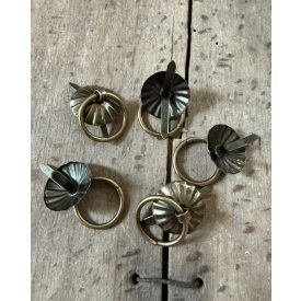 Fém akasztó 5 db szett antik réz