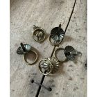 Fém akasztó 5 db szett antik réz