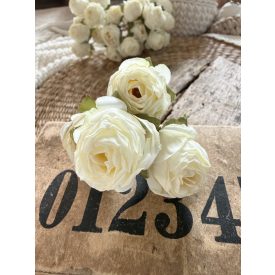 Mű szárított hatású rózsa - Vintage tört fehér 4 fej