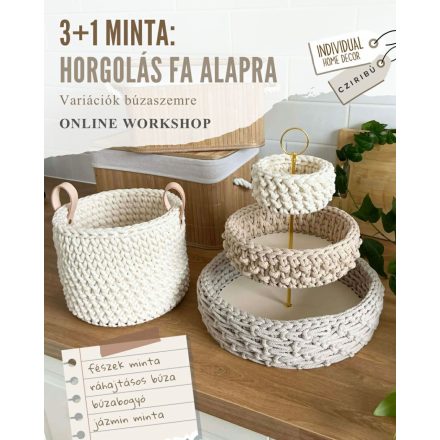 3+1 minta horgolás fa alapra - Online workshop