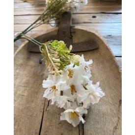 Mű selyem virág duplaszirmú  2 szál - Törtfehér