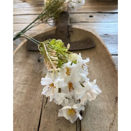 Mű selyem virág duplaszirmú  2 szál - Törtfehér