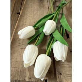Tulipán  polifoam 3 szál - Törtfehér